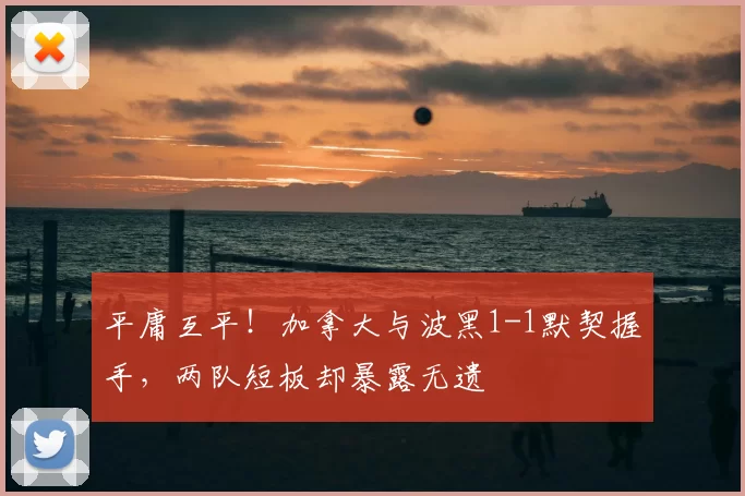 平庸互平！加拿大与波黑1-1默契握手，两队短板却暴露无遗